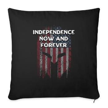 L’indépendance maintenant et pour toujours 4 juillet américain - Housse de coussin décorative 45 x 45 cm - noir - Devant
