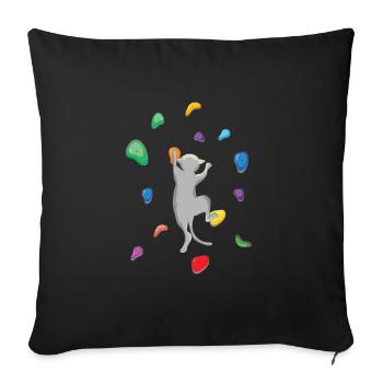 Climbing Cat Domestic Cat Pet Climbing Wall - Sofa pillowcase 17,3'' x 17,3'' (45 x 45 cm) - black - Front