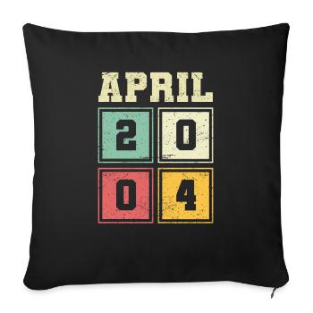 19th birthday April Vintage 2004 Vintage - Sofa pillowcase 17,3'' x 17,3'' (45 x 45 cm) - black - Front