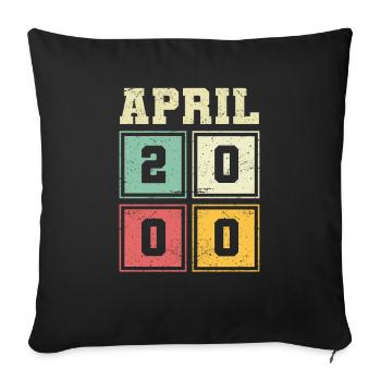 23ème anniversaire avril millésime 2000 - Housse de coussin décorative 45 x 45 cm - noir - Devant