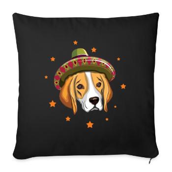 Hund Beagle Lustiger Taco Happy Cinco De Mayo - Sofakissenbezug 45 x 45 cm - Schwarz - Vorne
