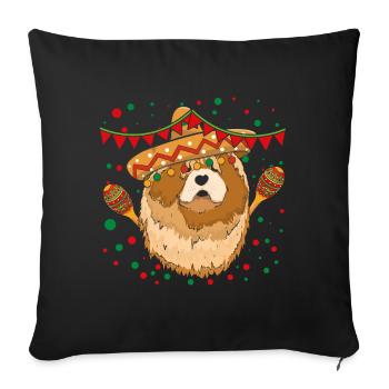 Pet Dog Chowchow Funny Taco Happy Cinco De Mayo - Sofa pillowcase 17,3'' x 17,3'' (45 x 45 cm) - black - Front