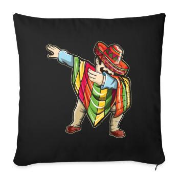 Dabbing Poncho Taco Happy Cinco De Mayo - Housse de coussin décorative 45 x 45 cm - noir - Devant