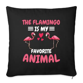 My Spiritual Animal Bird Gift Flamingo - Sofa pillowcase 17,3'' x 17,3'' (45 x 45 cm) - black - Front