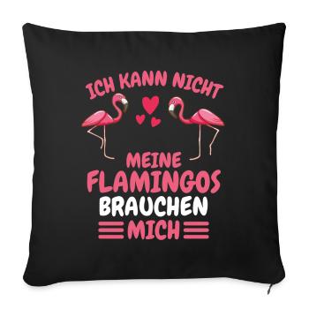 Tropischer Vogel Lustiges Geschenk Rosa Flamingo - Sofakissenbezug 45 x 45 cm - Schwarz - Vorne