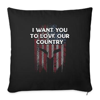 Je veux que vous aimiez notre pays américain 4ème de - Housse de coussin décorative 45 x 45 cm - noir - Devant