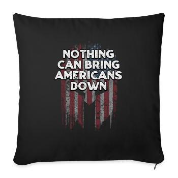 Rien ne peut faire tomber les Américains patriotiques des États-Unis - Housse de coussin décorative 45 x 45 cm - noir - Devant