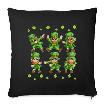 Dabbing Dancing Leprechaun Ireland St Patrick's Day - Sofa pillowcase 17,3'' x 17,3'' (45 x 45 cm) - black - Front