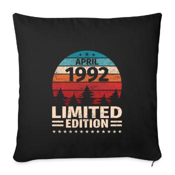 31st birthday April Vintage 1992 Vintage - Sofa pillowcase 17,3'' x 17,3'' (45 x 45 cm) - black - Front