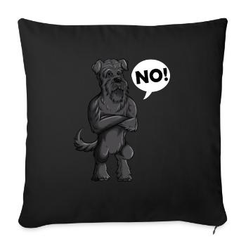 dog owner dogs no saying dog pet - Sofa pillowcase 17,3'' x 17,3'' (45 x 45 cm) - black - Front