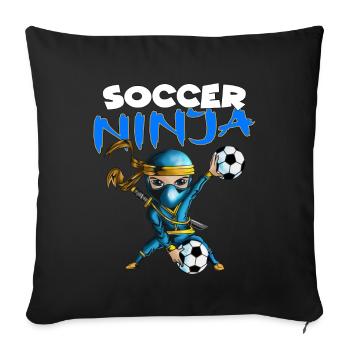 The Soccer Ninja for Kids Birthday Party - Sofa pillowcase 17,3'' x 17,3'' (45 x 45 cm) - black - Front