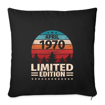 53. Geburtstag April Jahrgang 1970 Vintage - Sofakissenbezug 45 x 45 cm - Schwarz - Vorne