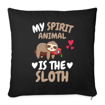 My Spiritual Animal Zoo Animal Gift Sloth - Sofa pillowcase 17,3'' x 17,3'' (45 x 45 cm) - black - Front