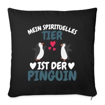Antarktis Tier Spirituelles Tier Geschenk Pinguin - Sofakissenbezug 45 x 45 cm - Schwarz - Vorne
