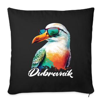 Dubrovnik Croatie Vacances Cool Seagull Lunettes de soleil - Housse de coussin décorative 45 x 45 cm - noir - Devant