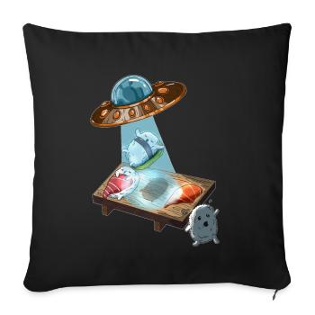 Japanese Sushi Kawaii Aisa Cuisine Rice Fish - Sofa pillowcase 17,3'' x 17,3'' (45 x 45 cm) - black - Front