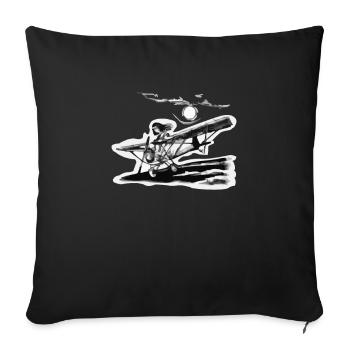 Oldschool Pilot - Sofa pillowcase 17,3'' x 17,3'' (45 x 45 cm) - black - Front