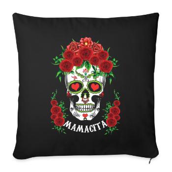 For Mom Halloween Muertos Day Of Dead Sugar Bone - Sofa pillowcase 17,3'' x 17,3'' (45 x 45 cm) - black - Front