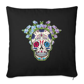 Calavera Muertos Day Of Dead Sugar Bone - Sofa pillowcase 17,3'' x 17,3'' (45 x 45 cm) - black - Front