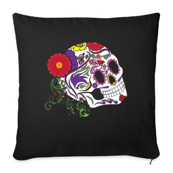 Funny Muertos Day Of Dead Sugar Bone Halloween - Sofa pillowcase 17,3'' x 17,3'' (45 x 45 cm) - black - Front