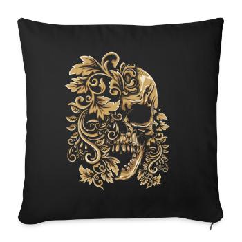Floral Muertos Day Of Dead Sugar Bone Vintage - Sofa pillowcase 17,3'' x 17,3'' (45 x 45 cm) - black - Front