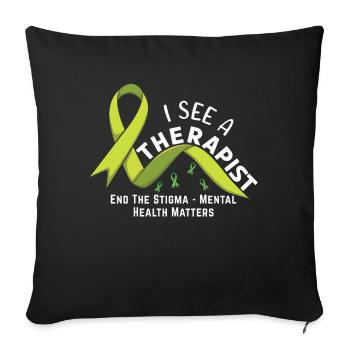 May Green End Stigma Mental Health Awareness - Sofa pillowcase 17,3'' x 17,3'' (45 x 45 cm) - black - Front