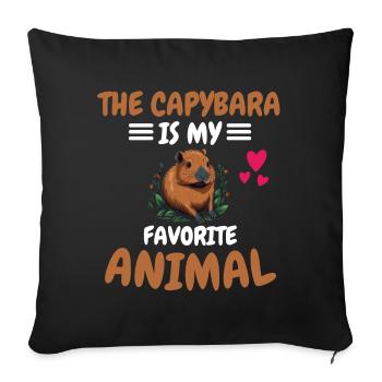 Favorite Animal Capybara Animal Gift Capybara - Sofa pillowcase 17,3'' x 17,3'' (45 x 45 cm) - black - Front