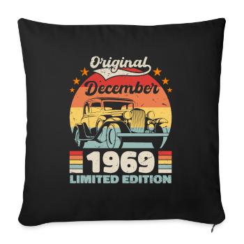 December 1969 Birthday present December 1969 - Sofa pillowcase 17,3'' x 17,3'' (45 x 45 cm) - black - Front
