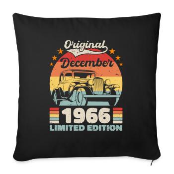 Décembre 1966 Cadeau d’anniversaire Décembre 1966 - Housse de coussin décorative 45 x 45 cm - noir - Devant