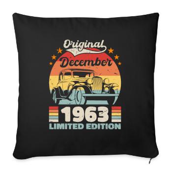 Décembre 1963 Cadeau d’anniversaire Décembre 1963 - Housse de coussin décorative 45 x 45 cm - noir - Devant