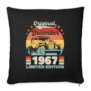 December 1967 Birthday present December 1967 - Sofa pillowcase 17,3'' x 17,3'' (45 x 45 cm) - black - Front