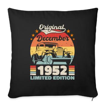 Décembre 1952 Cadeau d’anniversaire Décembre 1952 - Housse de coussin décorative 45 x 45 cm - noir - Devant
