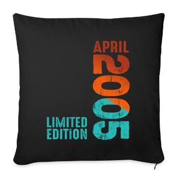 Since April 2005 Year 2005 Retro Vintage 2005 - Sofa pillowcase 17,3'' x 17,3'' (45 x 45 cm) - black - Front