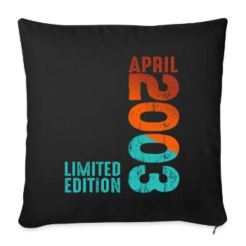 Depuis Avril 2003 Année 2003 Rétro Millésime 2003 - Housse de coussin décorative 45 x 45 cm - noir - Devant