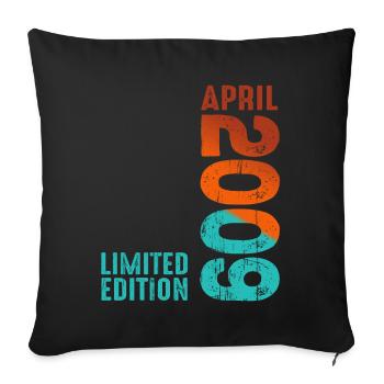 Depuis Avril 2009 Année 2009 Rétro Millésime 2009 - Housse de coussin décorative 45 x 45 cm - noir - Devant