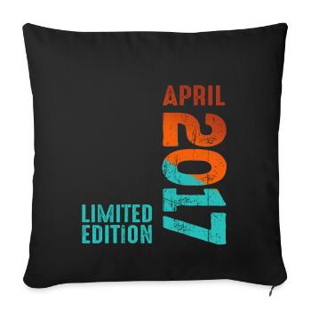 Depuis Avril 2017 Année 2017 Rétro Millésime 2017 - Housse de coussin décorative 45 x 45 cm - noir - Devant