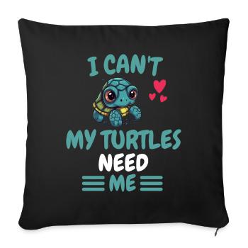 Je ne peux pas offrir d’animal océanique à une tortue - Housse de coussin décorative 45 x 45 cm - noir - Devant
