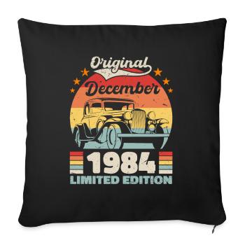 Décembre 1984 Cadeau d’anniversaire Décembre 1984 - Housse de coussin décorative 45 x 45 cm - noir - Devant