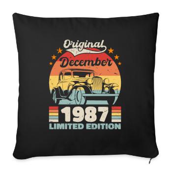December 1987 Birthday present December 1987 - Sofa pillowcase 17,3'' x 17,3'' (45 x 45 cm) - black - Front