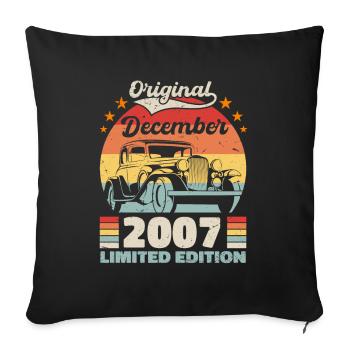 Dezember 2007 Geburtstagsgeschenk Dezember 2007 - Sofakissenbezug 45 x 45 cm - Schwarz - Vorne
