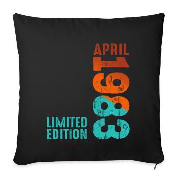 Since April 1983 Year 1983 Retro Vintage 1983 - Sofa pillowcase 17,3'' x 17,3'' (45 x 45 cm) - black - Front