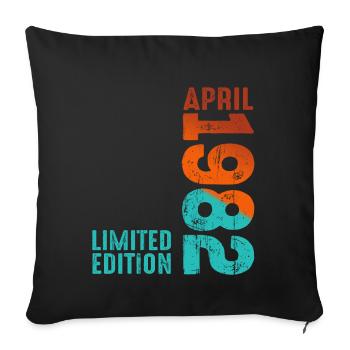 Since April 1982 Year 1982 Retro Vintage 1982 - Sofa pillowcase 17,3'' x 17,3'' (45 x 45 cm) - black - Front