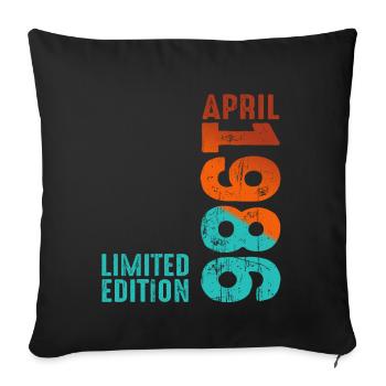 Depuis Avril 1986 Année 1986 Rétro Millésime 1986 - Housse de coussin décorative 45 x 45 cm - noir - Devant