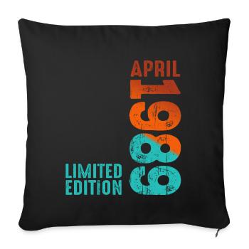 Depuis Avril 1989 Année 1989 Rétro Millésime 1989 - Housse de coussin décorative 45 x 45 cm - noir - Devant