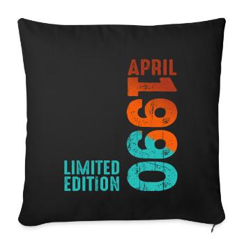 Since April 1990 Year 1990 Retro Vintage 1990 - Sofa pillowcase 17,3'' x 17,3'' (45 x 45 cm) - black - Front