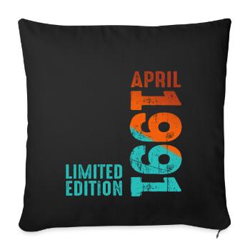 Depuis Avril 1991 Année 1991 Rétro Millésime 1991 - Housse de coussin décorative 45 x 45 cm - noir - Devant