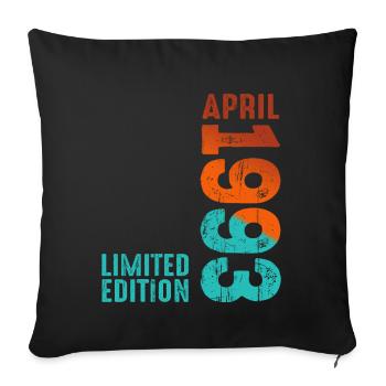 Depuis avril 1993 Année 1993 Rétro Millésime 1993 - Housse de coussin décorative 45 x 45 cm - noir - Devant