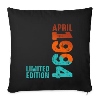 Since April 1994 Year 1994 Retro Vintage 1994 - Sofa pillowcase 17,3'' x 17,3'' (45 x 45 cm) - black - Front