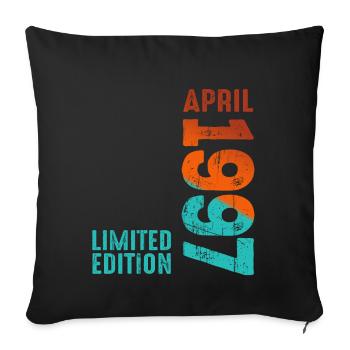 Depuis avril 1997 Année 1997 Rétro Millésime 1997 - Housse de coussin décorative 45 x 45 cm - noir - Devant