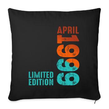 Seit April 1999 Baujahr 1999 Retro Vintage 1999 - Sofakissenbezug 45 x 45 cm - Schwarz - Vorne